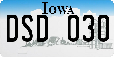 IA license plate DSD030