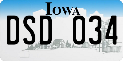 IA license plate DSD034
