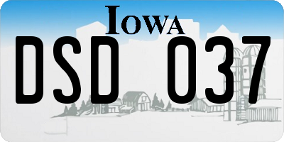 IA license plate DSD037