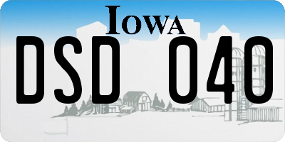 IA license plate DSD040