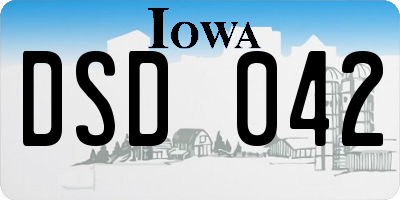 IA license plate DSD042