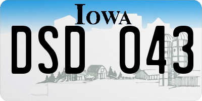 IA license plate DSD043