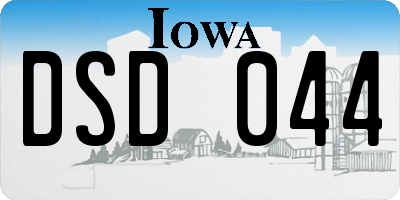 IA license plate DSD044