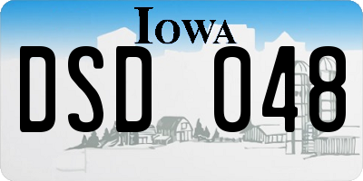IA license plate DSD048