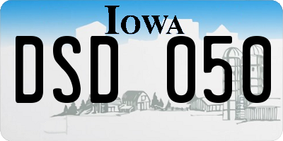 IA license plate DSD050