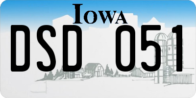 IA license plate DSD051