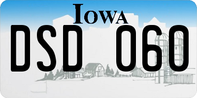 IA license plate DSD060