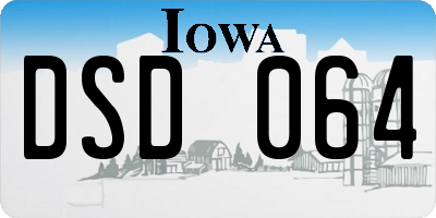 IA license plate DSD064