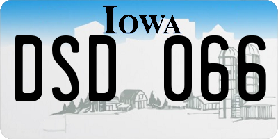 IA license plate DSD066