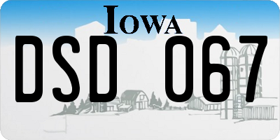 IA license plate DSD067
