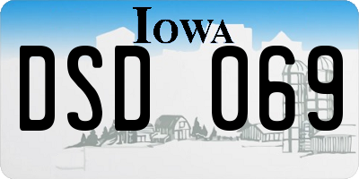 IA license plate DSD069