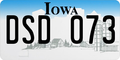 IA license plate DSD073