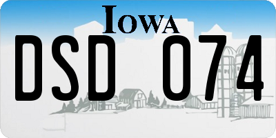 IA license plate DSD074