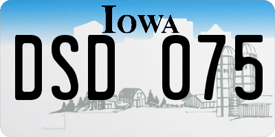 IA license plate DSD075