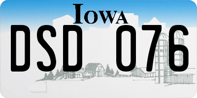 IA license plate DSD076