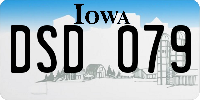 IA license plate DSD079
