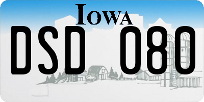 IA license plate DSD080
