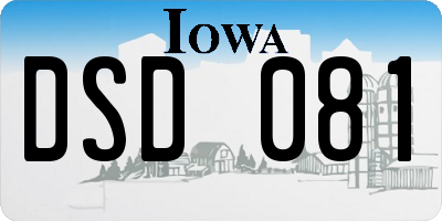 IA license plate DSD081