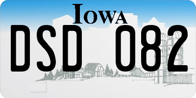 IA license plate DSD082