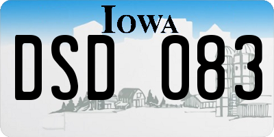 IA license plate DSD083