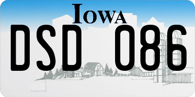 IA license plate DSD086