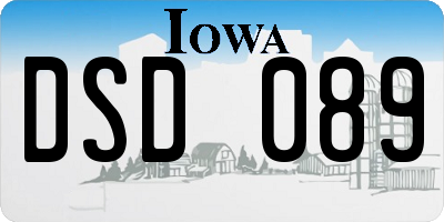 IA license plate DSD089