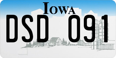 IA license plate DSD091
