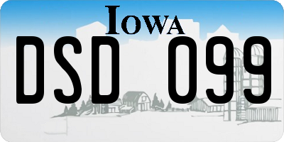 IA license plate DSD099