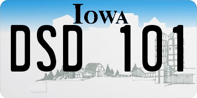 IA license plate DSD101