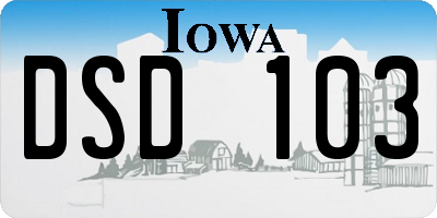 IA license plate DSD103