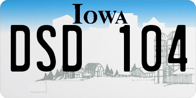 IA license plate DSD104