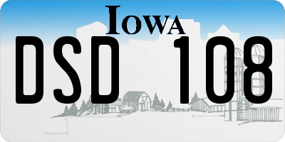 IA license plate DSD108