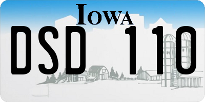 IA license plate DSD110