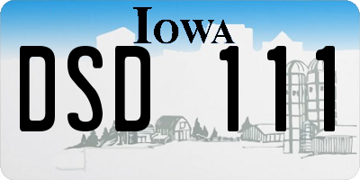 IA license plate DSD111