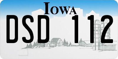 IA license plate DSD112