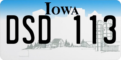 IA license plate DSD113