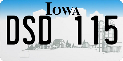 IA license plate DSD115
