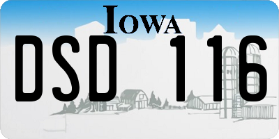 IA license plate DSD116