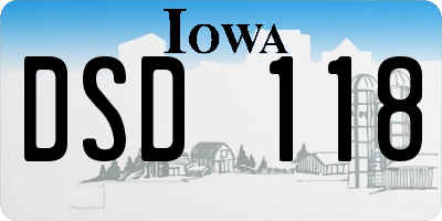 IA license plate DSD118