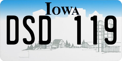 IA license plate DSD119