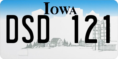 IA license plate DSD121