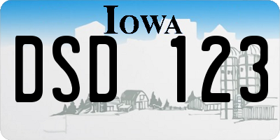 IA license plate DSD123