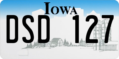 IA license plate DSD127