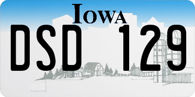 IA license plate DSD129