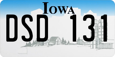 IA license plate DSD131