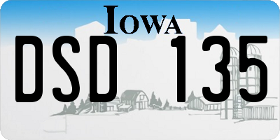 IA license plate DSD135