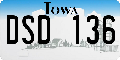 IA license plate DSD136