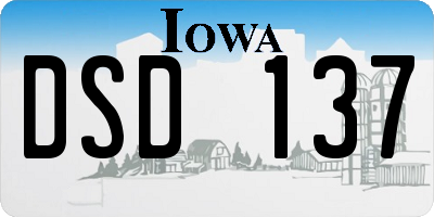 IA license plate DSD137