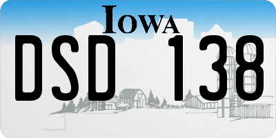 IA license plate DSD138