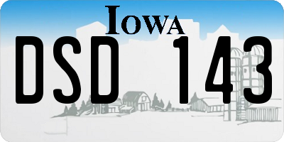 IA license plate DSD143